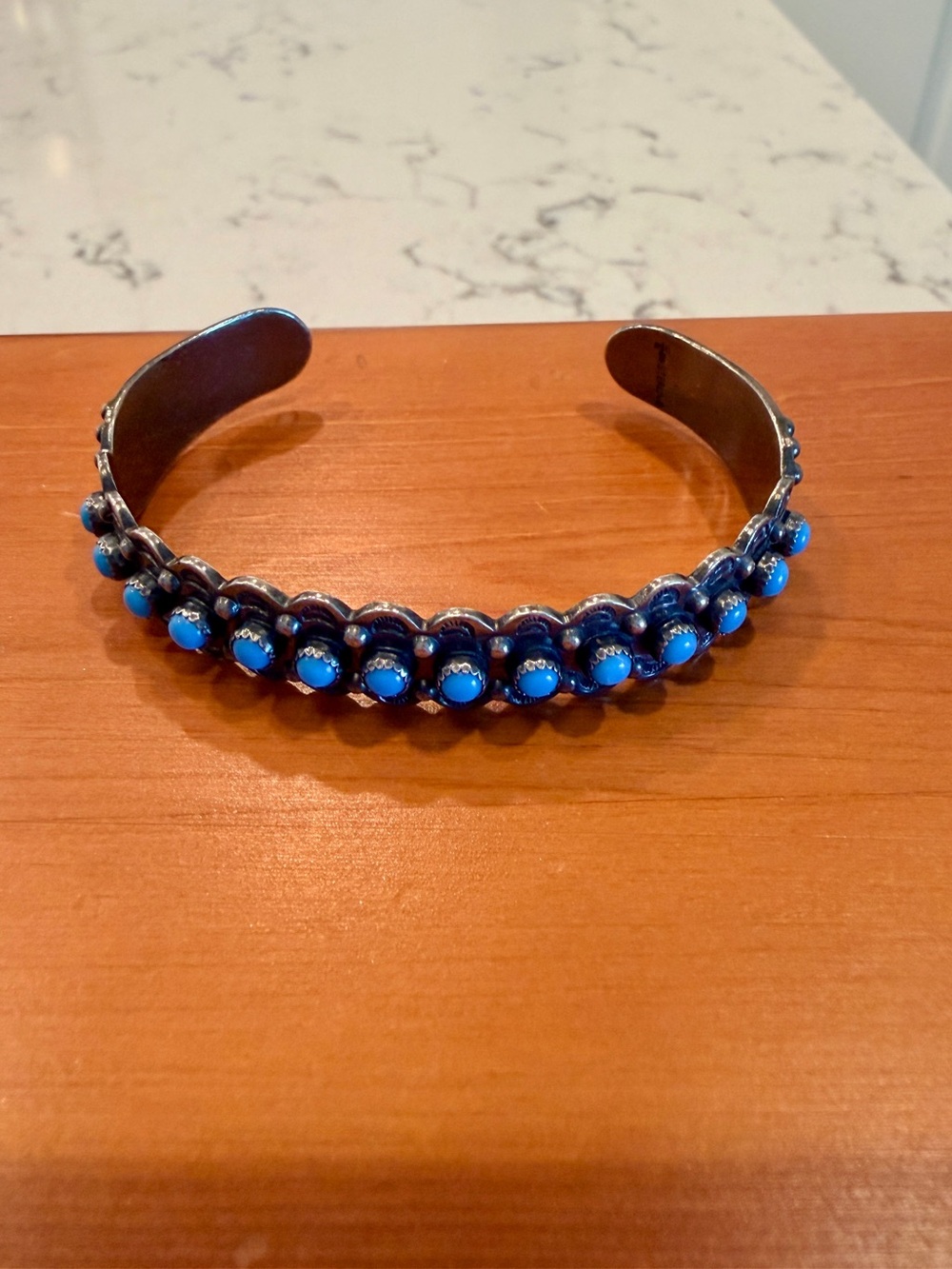 Vintage Bell Trading Post Turquoise & Silver Native American Made Bracelet
